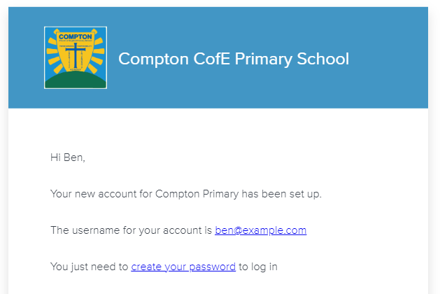 An image of how the email to parents about booking will look.